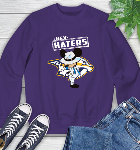 NHL Hey Haters Mickey Hockey Sports Nashville Predators Sweatshirt 4