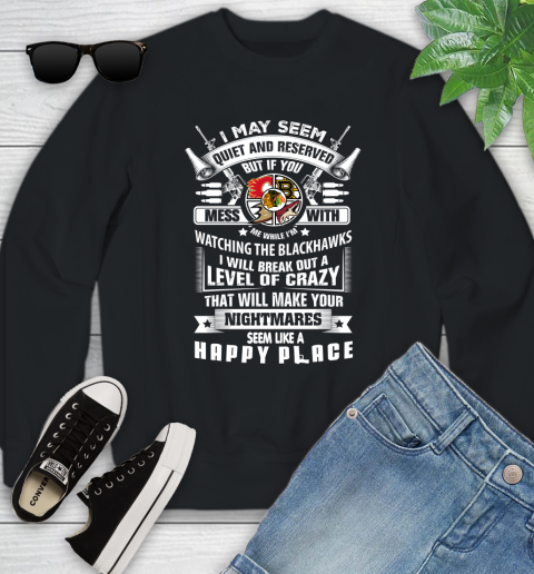 Chicago Blackhawks NHL Hockey Don't Mess With Me While I'm Watching My Team Sports Youth Sweatshirt