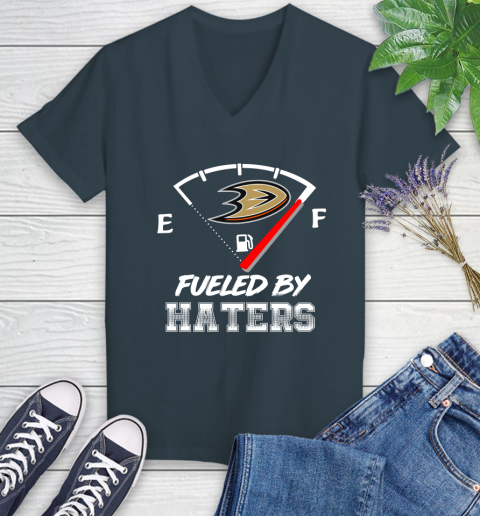 Anaheim Ducks NHL Hockey Fueled By Haters Sports Women's V-Neck T-Shirt 8