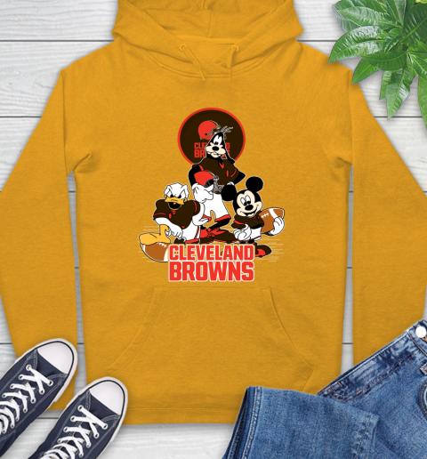 NFL Cleveland Browns Mickey Mouse Donald Duck Goofy Football Shirt Hoodie 2