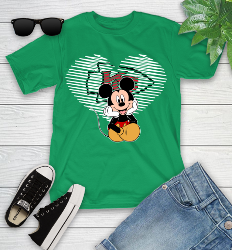 NFL Kansas City Chiefs The Heart Mickey Mouse Disney Football T Shirt_000 Youth T-Shirt 8