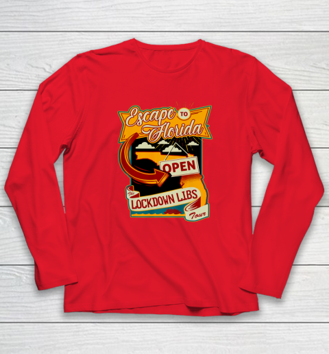 Escape To Florida Shirt Ron DeSantis (Print on front and back) Long Sleeve T-Shirt 21