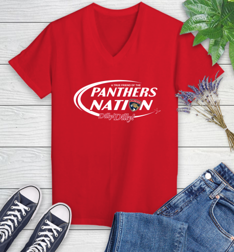 NHL A True Friend Of The Florida Panthers Dilly Dilly Hockey Sports Women's V-Neck T-Shirt 11