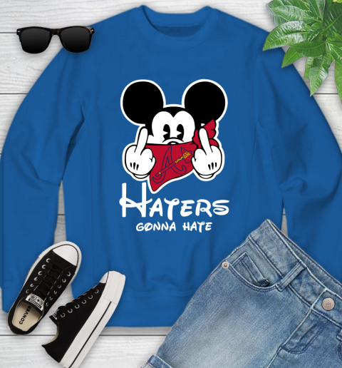 MLB Atlanta Braves Haters Gonna Hate Mickey Mouse Disney Baseball T Shirt_000 Youth Sweatshirt 7