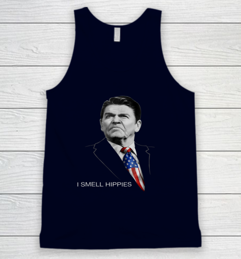 I Smell Hippies Ronald Reagan Conservative Tank Top 2