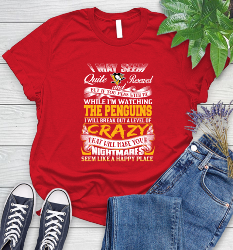 Pittsburgh Penguins NHL Hockey Don't Mess With Me While I'm Watching My Team Women's T-Shirt 13