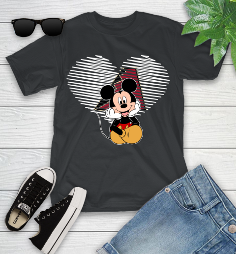 MLB Arizona Diamondbacks The Heart Mickey Mouse Disney Baseball T Shirt_000 Youth T-Shirt