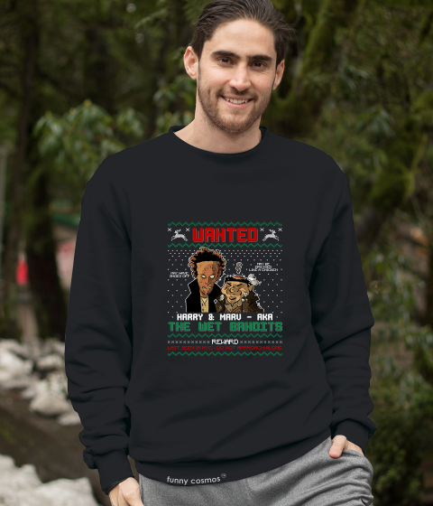 Home Alone Ugly Sweater Shirt, The Harry Marv T Shirt, Wanted The Wet Bandits Last Seen In NYC Shirt, Christmas Gifts