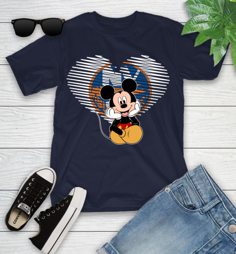 NHL New York Islanders The Heart Mickey Mouse Disney Hockey Youth T-Shirt 2