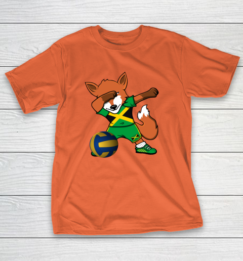 Dabbing Fox Jamaica Volleyball Fans Jersey Jamaican T-Shirt 5