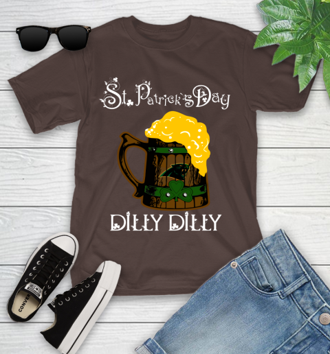 NFL Carolina Panthers St Patrick's Day Dilly Dilly Beer Football Sports Youth T-Shirt 7
