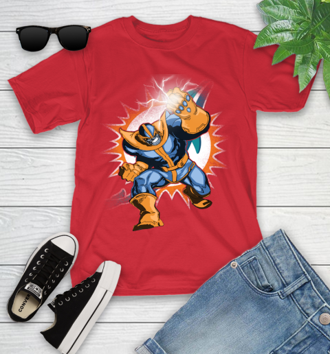 Miami Dolphins NFL Football Thanos Avengers Infinity War Marvel Youth T-Shirt 13