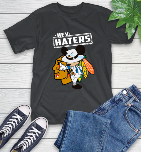 NHL Hey Haters Mickey Hockey Sports Chicago Blackhawks T-Shirt