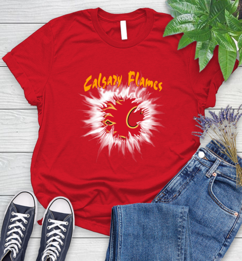 Calgary Flames NHL Hockey Adoring Fan Rip Sports Women's T-Shirt 13