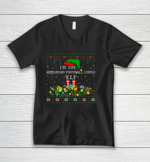 Matching Family Ugly American Football Lover Elf Christmas V-Neck T-Shirt