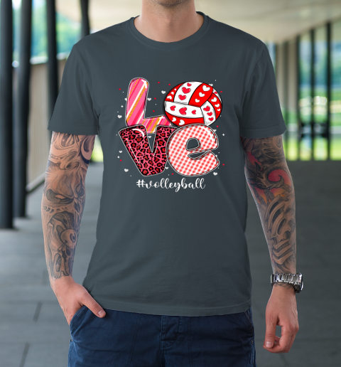 Funny Valentine Volleyball Player Sport Lovers Family Outfit T-Shirt 12
