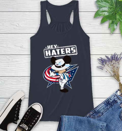 NHL Hey Haters Mickey Hockey Sports Columbus Blue Jackets Racerback Tank 10