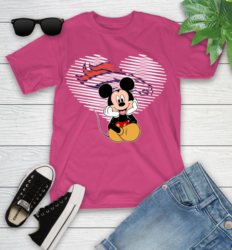 NFL Denver Broncos The Heart Mickey Mouse Disney Football T Shirt_000 Youth T-Shirt 11