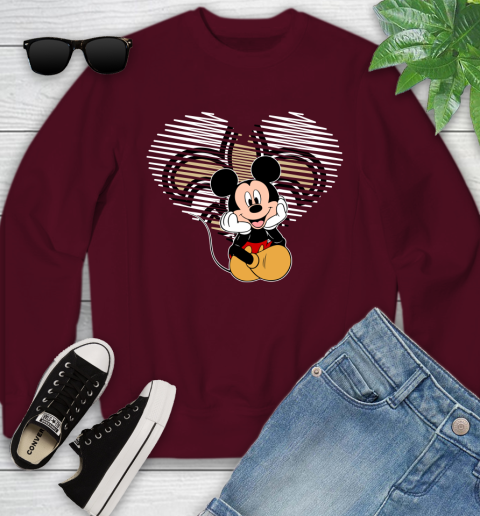 NFL New Orleans Saints The Heart Mickey Mouse Disney Football T Shirt_000 Youth Sweatshirt 4