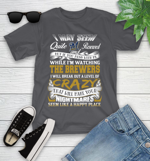 Milwaukee Brewers MLB Baseball Don't Mess With Me While I'm Watching My Team Youth T-Shirt 6
