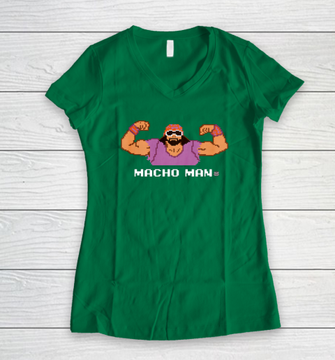 WWE Macho Man 8 Bit Women's V-Neck T-Shirt 3