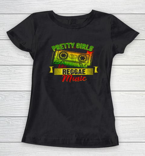 Pretty Girls Like Reggae Music Jamaican Girl Women's T-Shirt