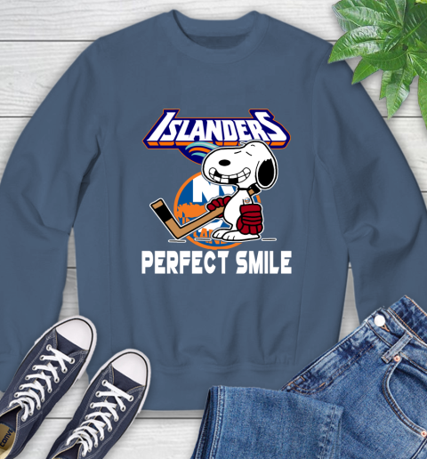 NHL New York Islanders Snoopy Perfect Smile The Peanuts Movie Hockey T Shirt Sweatshirt 8