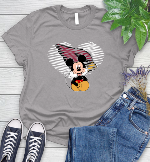 NFL Arizona Cardinals The Heart Mickey Mouse Disney Football T Shirt_000 Women's T-Shirt 5