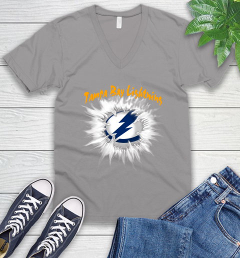 Tampa Bay Lightning NHL Hockey Adoring Fan Rip Sports V-Neck T-Shirt 3
