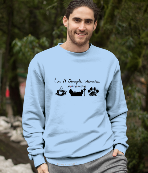 Friends TV Show T Shirt, Love Coffee Friends Cat Dog T Shirt, I'm A Simple Woman Tshirt