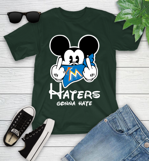 MLB Miami Marlins Haters Gonna Hate Mickey Mouse Disney Baseball T Shirt_000 Youth T-Shirt 5