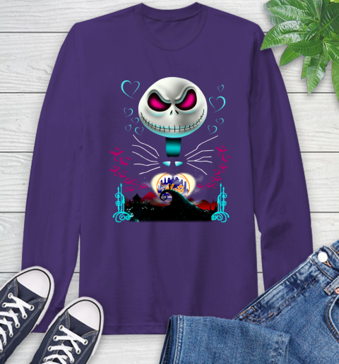 MLB New York Mets Jack Skellington Sally The Nightmare Before Christmas Baseball Long Sleeve T-Shirt 5
