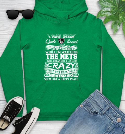 Brooklyn Nets NBA Basketball Don't Mess With Me While I'm Watching My Team Youth Hoodie 9