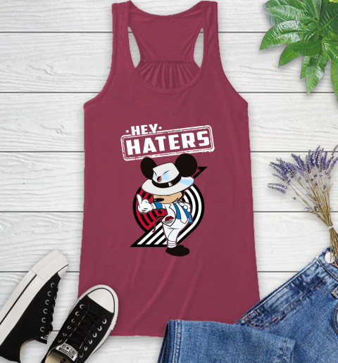 NBA Hey Haters Mickey Basketball Sports Portland Trail Blazers Racerback Tank 7