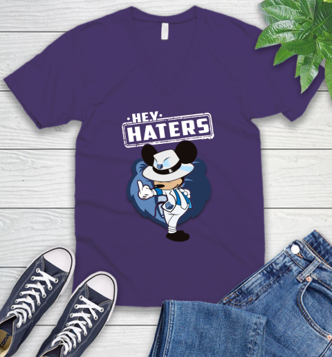 NBA Hey Haters Mickey Basketball Sports Memphis Grizzlies V-Neck T-Shirt 9