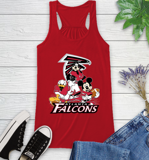 NFL Atlanta Falcons Mickey Mouse Donald Duck Goofy Football Shirt Racerback Tank 5