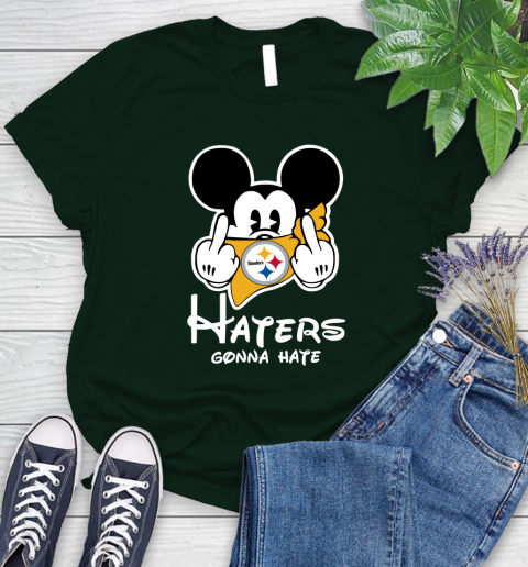 NFL Pittsburgh Steelers Haters Gonna Hate Mickey Mouse Disney Football T Shirt_000 Women's T-Shirt 6