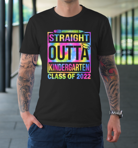 Class Of 2022 Straight Outta Kindergarten Tie Dye Graduation T-Shirt