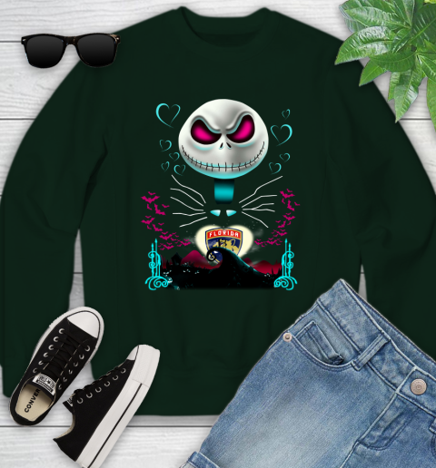 NHL Florida Panthers Jack Skellington Sally The Nightmare Before Christmas Hockey Youth Sweatshirt 9