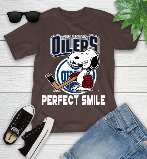 NHL Detroit Red Wings Snoopy Perfect Smile The Peanuts Movie Hockey T Shirt Youth T-Shirt 7