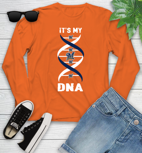 Milwaukee Brewers MLB Baseball It's My DNA Sports Youth Long Sleeve 3