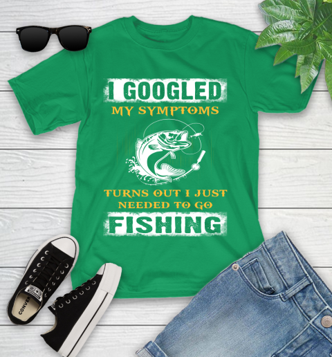 I Googled My Symptoms Turns Out I Needed To Go Fishing Youth T-Shirt 8
