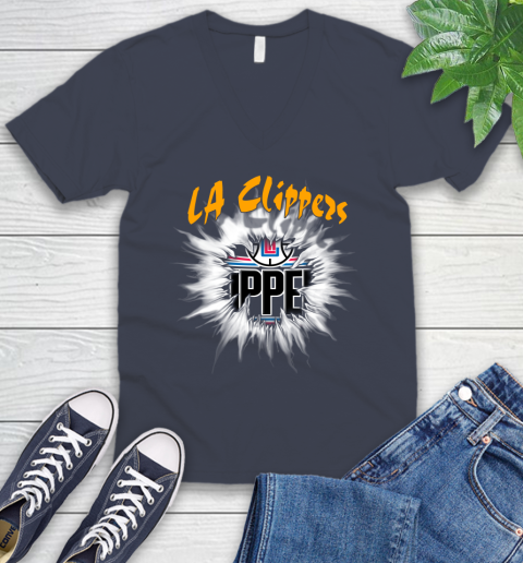 LA Clippers NBA Basketball Rip Sports V-Neck T-Shirt 8