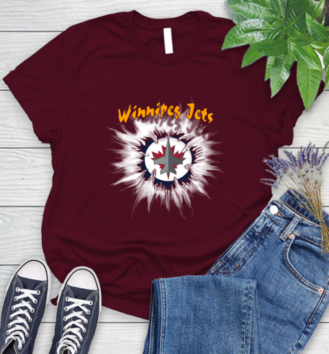 Winnipeg Jets NHL Hockey Adoring Fan Rip Sports Women's T-Shirt 7