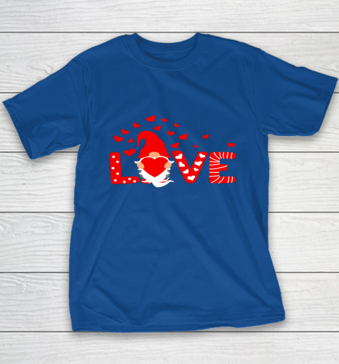 Valentine's Day LOVE Gnomies Holding Red Heart Valentine Youth T-Shirt 15