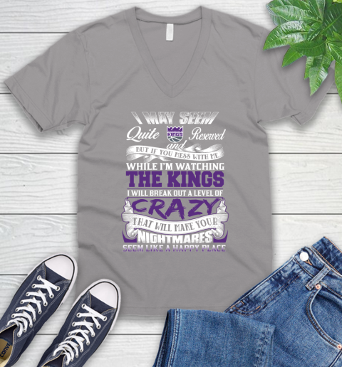 Sacramento Kings NBA Basketball Don't Mess With Me While I'm Watching My Team V-Neck T-Shirt 3
