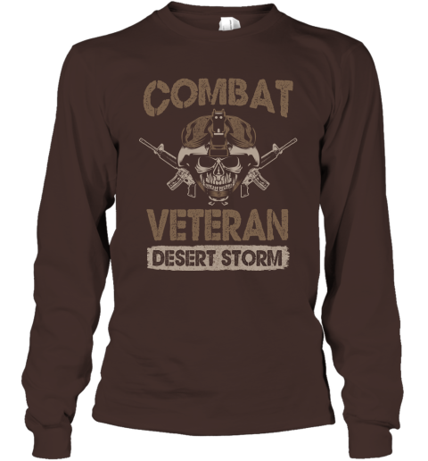 Combat Veteran Desert Storm  Veteran T Shirt Long Sleeve