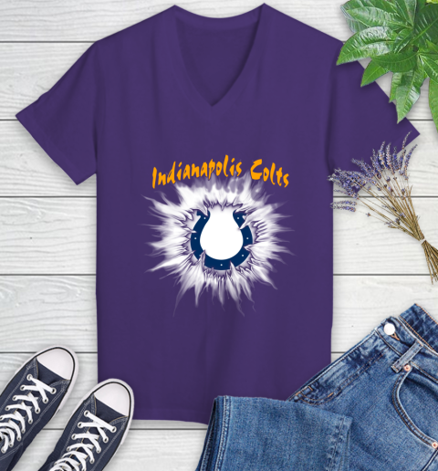 Indianapolis Colts NFL Football Adoring Fan Rip Sports Women's V-Neck T-Shirt 3