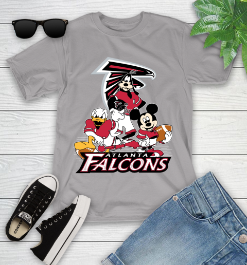 NFL Atlanta Falcons Mickey Mouse Donald Duck Goofy Football Shirt Youth T-Shirt 4