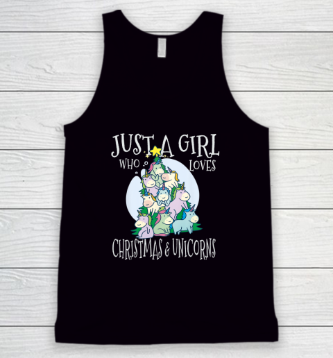 Just A Girl Who Loves Christmas Unicorns Tank Top
